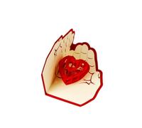 COMPUKAS Carte de Vœux Pop-up Anniversaire Rouge en Papier Fait Main Choix Personnalisé, pour Partager de Bonnes Nouvelles et Maintenir le Lien