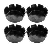 COMPUKAS Cendrier Noir en Plastique Incassable avec 8 Compartiments, Lot de 4 Pièces, Design Rond et Fonction Anti-éclaboussures pour Usage Intérieur et Extérieur