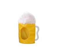 COMPUKAS Chapeau Pas de Bière Ne en Peluche Jaune Chope Facile à Porter Tombe et Fêtes Costumées Adultes et Garçon et Filles