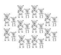 COMPUKAS Charms Ongles Ours en Alliage de Zinc et Strass Argentés, 20 Pièces pour Décoration Ongles Diy, Facile à Utiliser, pour Fêtes la Maison ou Mariage