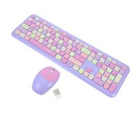 COMPUKAS Clavier et Souris sans Fil Ergonomiques Azerty pour Ordinateur Portable Bureau 110 Touches Clavier et 3 Boutons Souris en Abs, Saisie Jeux