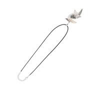 COMPUKAS Collier Perroquet Femme Pendentif Animalier en Matériau Naturel Chaîne Délicate de Cou Bijou Léger Présent et Usage Quotidien