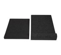 COMPUKAS Coussin D'isolation Acoustique en Éponge Noire 2 Pièces Antichoc Absorbeur de Vibrations pour Insonoriser Boîte Vocale et Enceinte