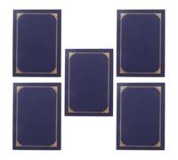 COMPUKAS Couverture de Certificat en Papier Bleu 5pcs pour Photos et Certificats, Pratique Rangement Protection à Domicile