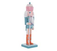 COMPUKAS Décor de Noël Traditionnel en Bois Bleu Sculpté Main, Créateur D'ambiance Festive, Figurine Soldat pour Bureau ou Chambre
