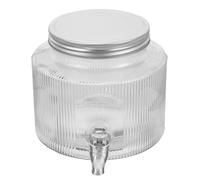COMPUKAS Distributeur D'eau en Verre 2,8l avec Robinet et Couvercle Hermétique, Design Unique et Élégant pour Boissons Fraîches et Thé aux Fruits