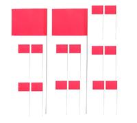 COMPUKAS Drapeaux de Marquage Lot de 50 et Fixation de Tentes de Camping Piquets en Fil D'acier Pvc Rouge, pour Repérage Industriel pour Pelouse