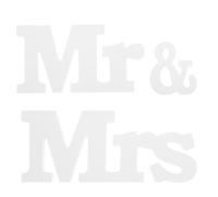 COMPUKAS Ensemble 1set Lettres Décoratives Mr et Madame en PVC Blanc pour Décoration de Mariage, Centre de Table Léger et Travail Soigné, pour Maison ou Bureau