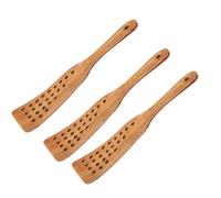 COMPUKAS Ensemble 3pcs Pelle Cuisine en Bois 24 Trous, Résistance Haute Température, Ustensiles pour Restaurant Cuisine