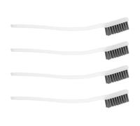 COMPUKAS Ensemble de 4 Brosses Métalliques à Gratter en Acier Triple Rangée, Brosse à Dent Industrielle pour Nettoyage et Usage Polyvalent