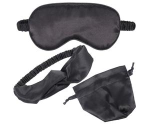 COMPUKAS Ensemble de Protection Oculaire en Soie 3 Pièces avec Masque de Sommeil et Bandeau Pourpre, Conçu pour Relaxer Muscles et Soulager le Stress, pour Insomniaques