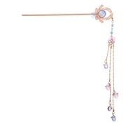 COMPUKAS Épingle à Cheveux Bâtonnet Décoratif Vintage Violette Chinoise avec Pompons Fluides Accessoire Rétro pour Chignon Traditionnel pour Coiffure Orientale Élégante
