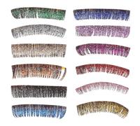 COMPUKAS Extensions de Cils Pailletées Colorées 15mm, 6 Paires de Faux Cils Cosmétiques Faits Main, Fibres Douces et Brillantes, Maquillage des Yeux pour Cosplay, Soirées Couleur Aléatoire