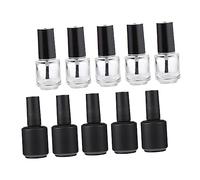COMPUKAS Flacons De Vernis à Ongles En Verre 10 Pièces 15 Ml Transparent Et Noir Mat Réutilisables Pour Nail Art, Voyage Et Rangement Outils De Beauté Des Ongles