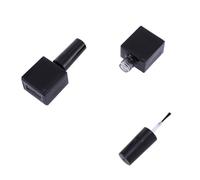 COMPUKAS Flacons Vides en Verre Noir Recharge Facile 10ml Lot de 12 Pinceau et Bouchon de Vernis à Ongles pour Voyage et Activités Extérieures
