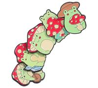 COMPUKAS Jeu de 5 Jolies Épingles en Alliage de Zinc de Grenouille et Champignon, Pin's Mignons pour Vestes, Chapeaux et Paquet, Accessoires Solides et Adorables