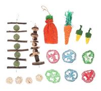 COMPUKAS Jouets à Mâcher pour Hamsters et Écureuils 16pcs en Matériau Synthétique pour Exercice et Amusement Lorsque Votre Animal Est Seul