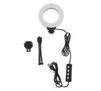 COMPUKAS Lampe LED Vidéoconférence Mini Anneau Lumineux avec Clip et Trépied Éclairage Réglable pour Webcam Ordinateur Portable et Diffusion Vidéo