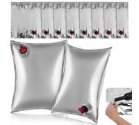 COMPUKAS Lot de 10 Pochettes Réutilisables à Boisson 5l avec Bec Verseur Transparent, Sachets Portables pour Vin et Jus, pour Pique-niques, Fêtes et Voyages