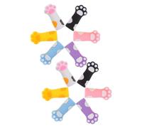 COMPUKAS Lot de 12 Embouts de Crayon en Silicone Colorés, Capuchons Protège-mines Patte de Chat, Taille Garçon et Filles, Accessoires Scolaires Ludiques pour Protéger et Décorer Crayons