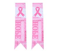 COMPUKAS Lot de 2 Banderoles Ruban Rose 130x30 Cm, Drapeaux Suspendus de Sensibilisation au Cancer du Sein, Décoration Murale pour Événements Santé et Campagnes de Prévention