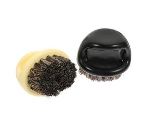 COMPUKAS Lot de 2 Brosses de Nettoyage de Barbe et Cheveux Cassés pour Hommes, Multi-fonctionnelles en Abs et Poils Naturels, pour Exfolier la Peau et Coiffer la Moustache