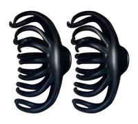 COMPUKAS Lot de 2 Pinces à Cheveux Rétro en Résine Noire, Griffe de Cheveux Française Élégante, Facile à Porter et Robuste, Accessoire pour Coiffures Chics