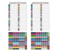 COMPUKAS Lot de 2 set de Autocollants Réutilisables en PVC Étanches pour Tableau Électrique Numérotés pour Disjoncteurs Compatibles Boîtiers de Compteur Organisation et Repérage