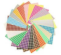 COMPUKAS Lot de 20 Feuilles D'étiquettes Rondes Autocollantes Colorées pour Bureau et Dessin, Pastilles Adhésives Faciles à Identifier et Multi-usages Plusieurs styles