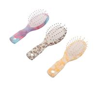 COMPUKAS Lot de 3 Brosses à Cheveux de Voyage Pliables en Plastique avec Design Léopard, Mini Brosse de Poche Portable pour Massage du Cuir Chevelu, pour Filles et Garçon et Filles