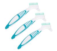 COMPUKAS Lot de 3 Brosses de Nettoyage à Double Surface pour Coquille de Tortue Poignée Antidérapante en Abs, Brosses Réutilisables pour Enlever la Saleté Efficacement