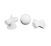 COMPUKAS Lot de 3 Modèles de Sculpture Géométrique Blanche pour Esquisse Ornement Décoratif D’Artisanat Pédagogique Formes Solides pour Décoration Intérieure et Matériel de Dessin