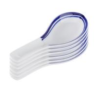 COMPUKAS Lot de 5 Cuillères à Soupe en Céramique Blanche Style Chinois Multifonctionnelles, Saines et Élégantes, pour Ramen et Entrées à Domicile et Restaurant