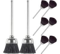 COMPUKAS Lot de 8 Brosses pour Foret à Ongles Noires Accessoires Nail Art Brosse de Nettoyage Compacte et Solide pour Tête de Polissage Usage Domestique et Professionnel Nettoyage des