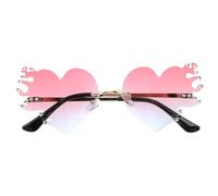 COMPUKAS Lunettes de Soleil Accessoire Festival Unique à Flamme sans Monture Légères en Métal et PC Design Mode Original pour Camping et Soirées pour Amis et Garçon et Filles
