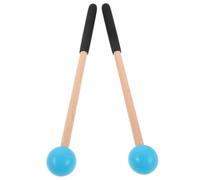 COMPUKAS Maillets de Percussion pour Xylophone et Marimba en Bois et Caoutchouc Bleu, Confort pour Performances Prolongées, pour Usage en Classe ou Scène