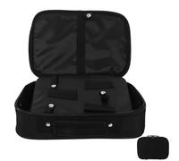 COMPUKAS Mallette à Outils de Coiffure Portable en Tissu Noir Légère Grosse Capacité pour Ciseaux et Accessoires, pour Salon de Coiffure ou Barbier
