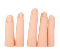 COMPUKAS Manucure Doigt Faux en Silicone Haute Simulation 5pcs Réutilisables Légers pour Entraînement Nail Art Débutants et Professionnels