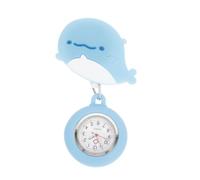 COMPUKAS Montre D’infirmière Rétractable Luminescente en Silicone Ronde Clip, Montre Suspendue pour Femmes Professionnelles en Milieu Médical, Cadran Large Ergonomique