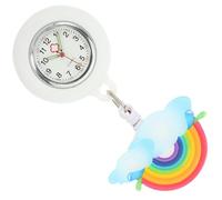 COMPUKAS Montre Portable Rétractable en Silicone Arc-en-Ciel Clip Étanche, Présent Pratique pour Infirmières et Aides-Soignantes en Milieu Hospitalier