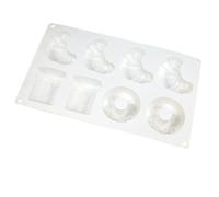 COMPUKAS Moule à Croissants en Silicone Blanc, Facile à Démouler et Sûr Utilisation Longue Durée, pour Pâtisserie Maison et Desserts Gourmands