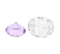 COMPUKAS Nail Art Crystal Glass Cup with Lid Transparent Manicure Tool for Mixing Nail Polish and Powder Practical Accessory for Beauty and Salon Use