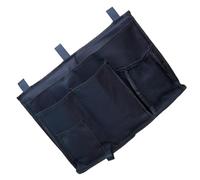 COMPUKAS Organiseur de Chevet Multifonction Tissu Oxford Résistant Pochette de Rangement Suspendue à Multiples Poches pour Chambre Lit Jumeau Dortoir et Camping Couleur Bleu Marine