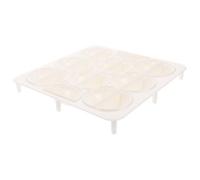 COMPUKAS Outil Cuisine Manuel pour Raviolis en Plastique Beige 18 Trous, Design Cranté Facile à Utiliser, Kit Pratique pour Fabrication Rapide de Boulettes Maison