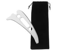 COMPUKAS Outil de Gua Sha en Acier Inoxydable Tensions Musculaires, Design Ergonomique Portable, Utilisation Corps Entier à Domicile avec Pochette de Rangement