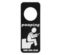 COMPUKAS Panneau de Porte de Salle de Bain Occupé Noir Panneau Décoratif Mural Amusant à Suspendre Facile pour Poignée Accessoire Pratique pour Toilettes et Bain Toilette Porte Occupé