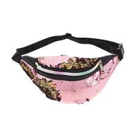 COMPUKAS Paquet Banane Polyester Brillant pour Femmes et Filles Paillettes Sirène Bandoulière Réglable, pour Sport et Usage Quotidien