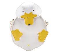 COMPUKAS Paquet Bandoulière Petit pour Femme Dessin Animé Canard Blanc, Paquet de Rangement Compact Fermeture Éclair, Bourse Pratique et Légère pour Quotidien, Voyage et Promenade