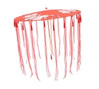 COMPUKAS Parapluie Japonerie en Soie 82 Cm Rouge Motif Prunier, Accessoire Photo et Décoration de Festival, Ombrelle Classique pour Danse et Shooting, Décor Traditionnel Élégant