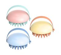 COMPUKAS Peigne de Massage Cuir Chevelu Brosse Multifonction en Abs et 3 Pièces Tête Ronde pour Nettoyage Profond des Cheveux Bouclés, Usage Humide et Sec